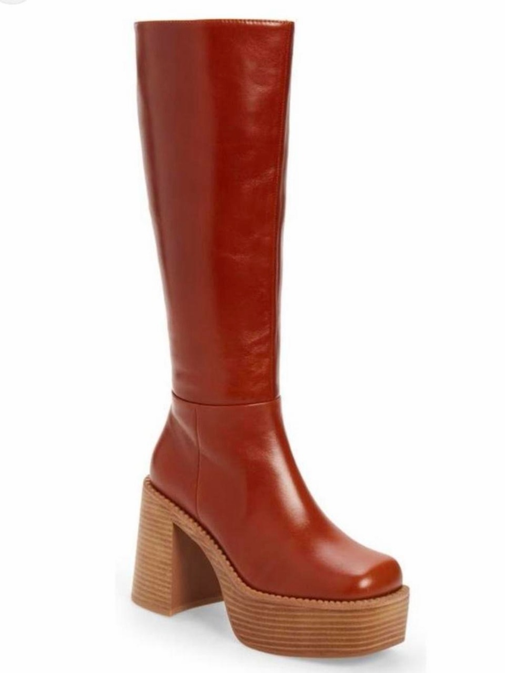 Jeffrey Campbell The Band Natural Tan Platform Boots size 8.5